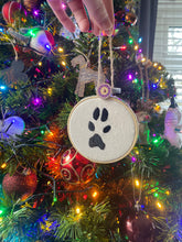 Load image into Gallery viewer, Custom Embroidered Mini Hoop Christmas Bauble/ Tree Decoration
