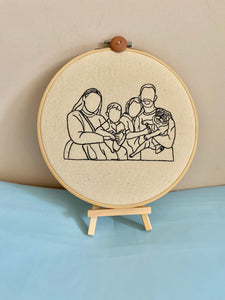 Custom Embroidered Decorative Hoop - Display your special memories in your home