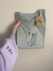 OUTLINE STYLE- Robin Dogs T-Shirt- Embroidered tee for dog lovers