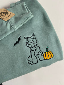 Embroidered Dog Breed Halloween Sweatshirt / t-shirt  - multiple breeds available.