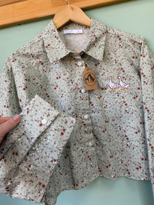 PRE-LOVED - Duck Floral Cropped Shirt