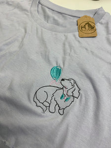 Dogs Balloon T-Shirt- Embroidered tee for dog lovers