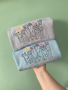 Embroidered Dog Party Sweatshirt - ‘Dogs are my happiness source’