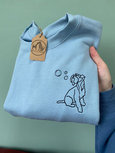 OUTLINE STYLE - Dogs Bubbles Sweatshirt - Embroidered sweater for dog lovers (Copy)