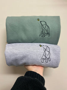 OUTLINE STYLE SWEATSHIRT - Various Breeds- Dogs Sweatshirt - Embroidered sweater for dog lovers
