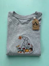 Load image into Gallery viewer, Various Breeds- Autumn Woodlands Dogs T-Shirt- Embroidered tee for dog lovers
