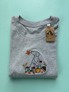 Various Breeds- Autumn Woodlands Dogs T-Shirt- Embroidered tee for dog lovers