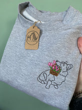 Load image into Gallery viewer, Dog Tulip Basket Sweatshirt - Various Breeds- Embroidered sweater for dog lovers
