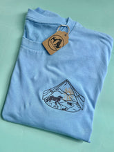 Load image into Gallery viewer, Adventure Dogs T-Shirt- Various breeds- Embroidered organic tee for hikers, wanderers, adventurers &amp; dog lovers
