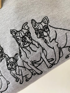 Imperfect Boston Terrier Sweatshirt - Size XL- Grey