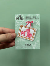 Load image into Gallery viewer, Dog Frame Embroidered Sew on / Iron on Patch - For up-cycling projects.
