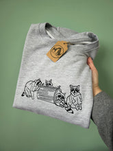 Load image into Gallery viewer, Raccoon Embroidered Sweatshirt - Gifts for trash panda lovers
