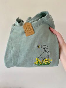 OUTLINE STYLE - Daffodil Dogs Sweatshirt - Embroidered sweater for dog lovers