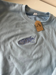 IMPERFECT whale Shark Sweatshirt - Sky Blue - M