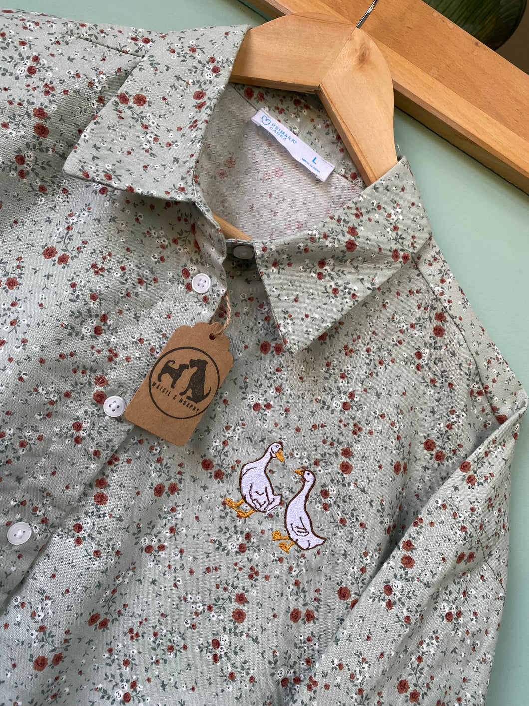 PRE-LOVED - Duck Floral Cropped Shirt