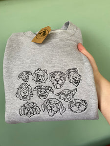 Smiling Dogs Sweatshirt - Grey / XL