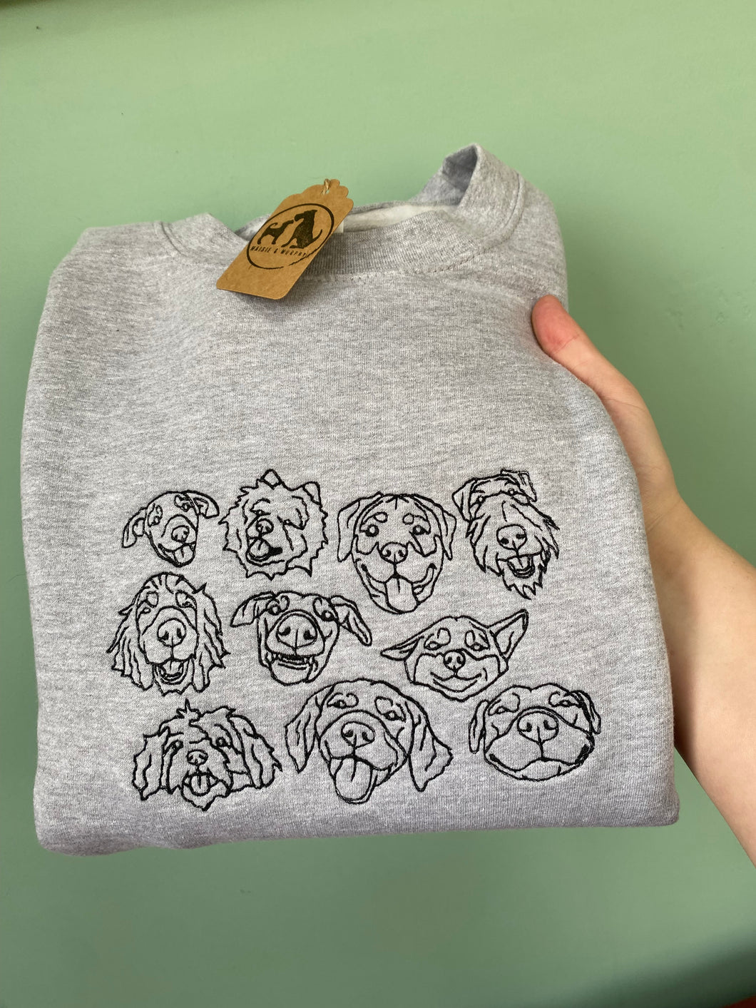 Smiling Dogs Sweatshirt - Grey / XL