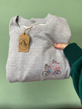 Load image into Gallery viewer, Cute Bicycle Dog Basket Sweatshirt - Embroidered sweater for dog lovers
