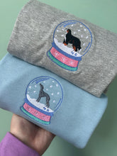 Load image into Gallery viewer, Snow Globe Dog Sweatshirt - various breeds- Embroidered winter sweater for dog lovers
