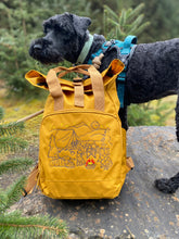 Load image into Gallery viewer, Camping Dogs Backpack -  for Dog Lovers and Owners- colourful embroidered compact rucksack  for your adventures
