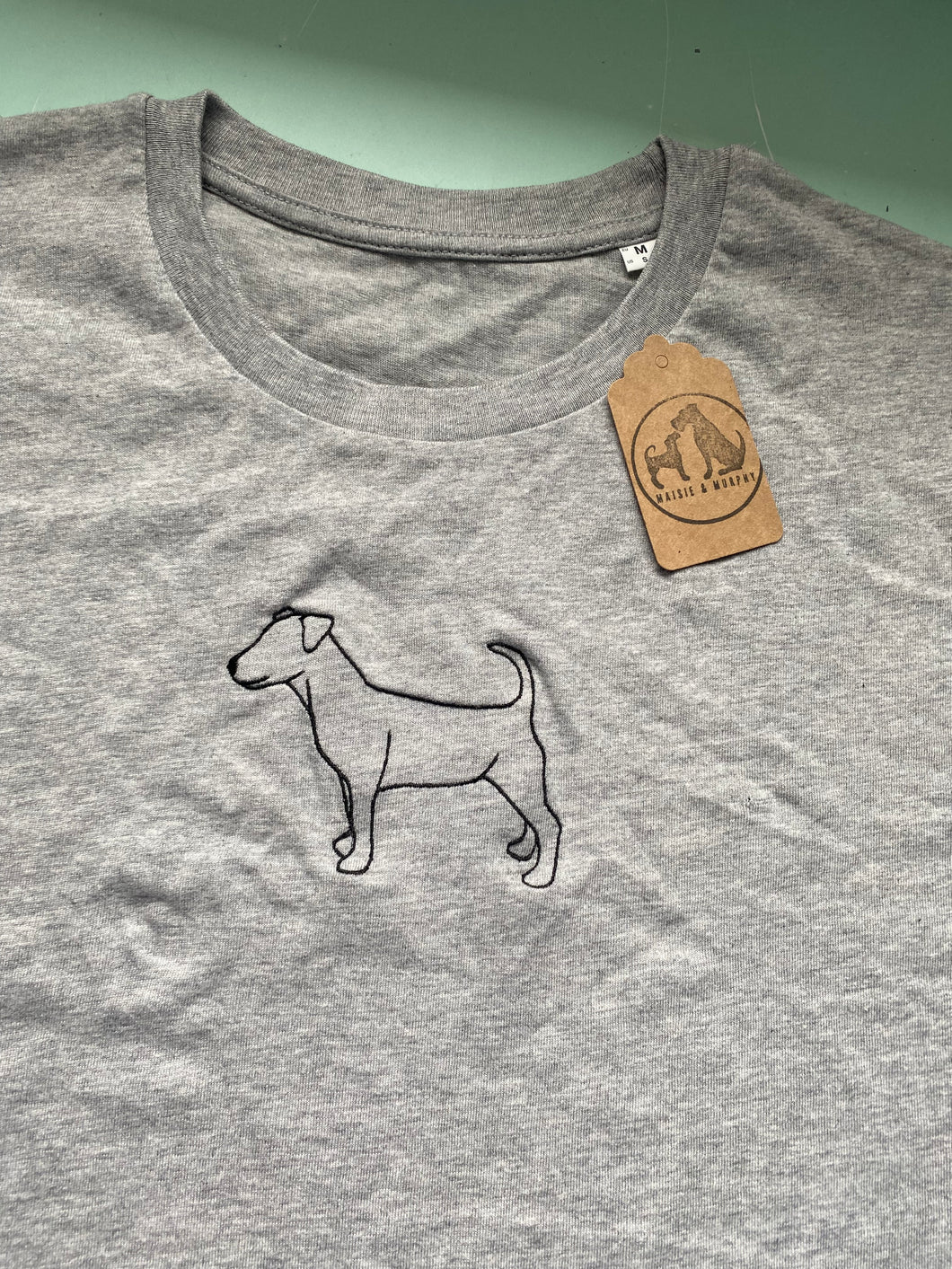 IMPERFECT- Jack Russell Silhouette  T-shirt -M GREY