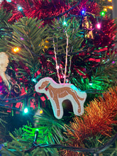 Load image into Gallery viewer, Ready to Ship Embroidered Mini Hoop and Felt shape Christmas Bauble/ Tree Decoration
