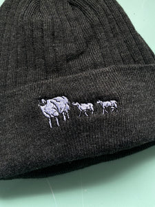 Sheep embroidered Beanie Hat- cute animal beanie