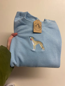 Ready to ship- Valentines Dog Breed Rose Embroidered Sweatshirt