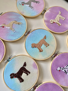 Mini Dog Breed Embroidered Decorative Hoop (5 INCH)- Display in your home - Home Decor