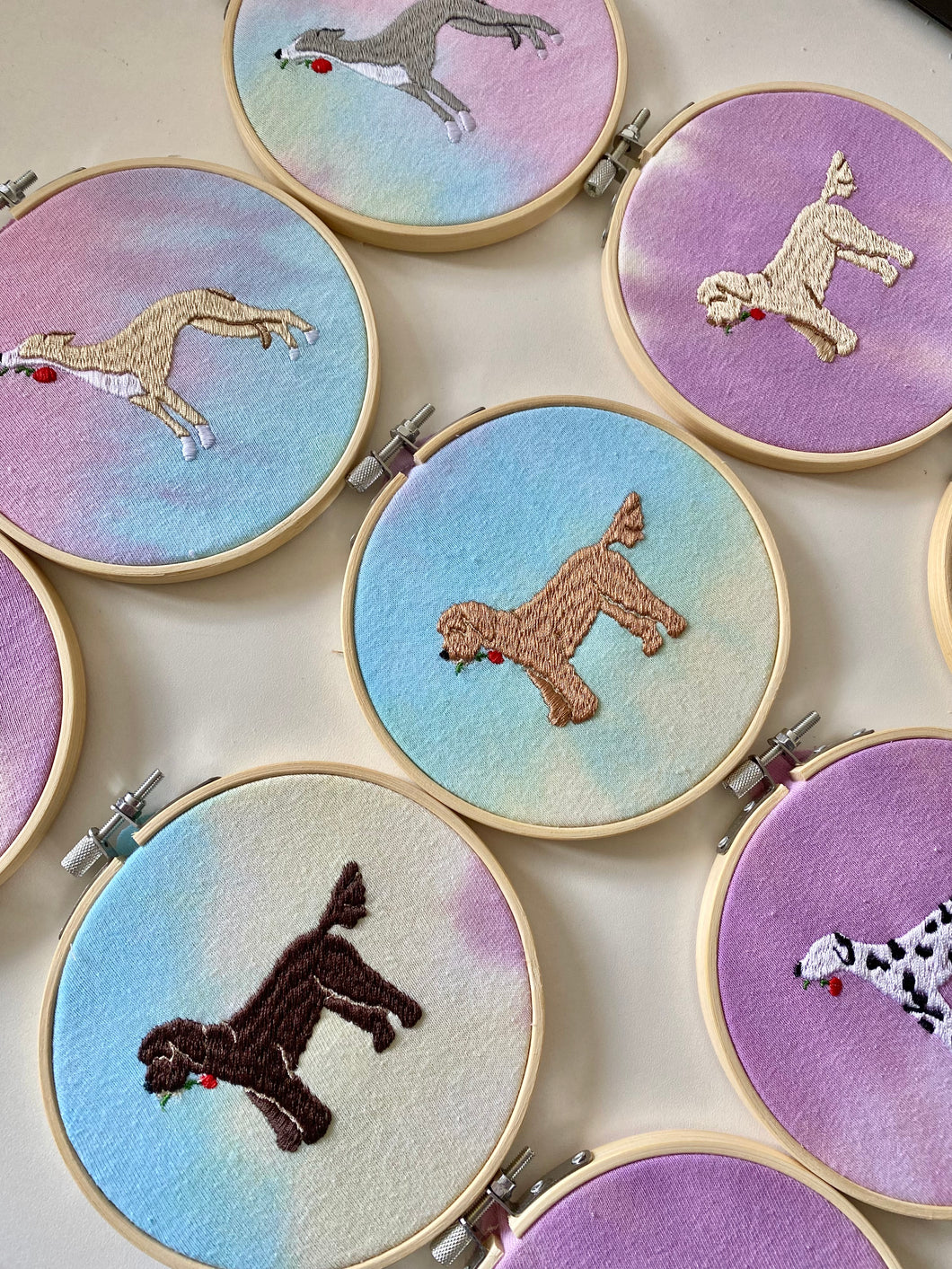 Various Breeds- Mini Dog Breed Embroidered Decorative Hoop (5 INCH)- Display in your home - Home Decor