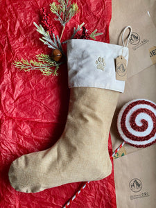 Custom  Paw Print Christmas Stocking - dog/ cat Xmas stocking- not filled