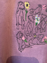 Load image into Gallery viewer, PRE-LOVED ‘spring dogs’ floaty thin sweatshirt- imperfect
