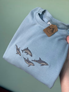 Dolphins Embroidered Sweatshirt - For marine life lovers