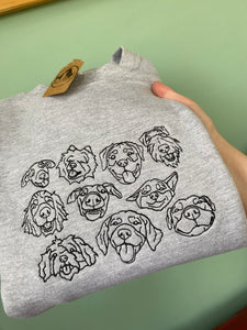 Smiling Dogs Sweatshirt - Grey / XL