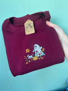 Autumn Dog Ghost Sweatshirt - For Halloween and cosy season.