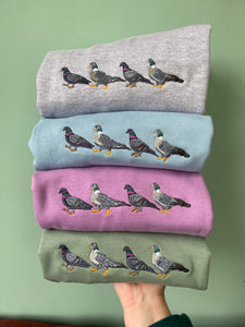 Pigeon Embroidered Sweatshirt - Pigeon gifts for pigeon lovers.