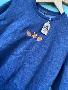 PRE-LOVED  blue autumn leaves sweatshirt
