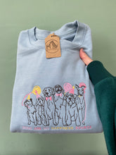 Load image into Gallery viewer, Embroidered Dog Party Sweatshirt - ‘Dogs are my happiness source’
