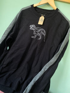 PRE-LOVED ‘t-Rex’ two tone grey/ black sweatshirt