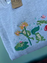 Load image into Gallery viewer, Whimsical Frog Embroidered Sweatshirt - Frog gifts for frog lovers.
