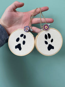 Custom Embroidered Mini Hoop Christmas Bauble/ Tree Decoration