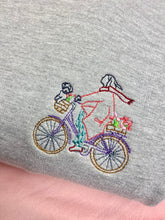Load image into Gallery viewer, Cute Bicycle Dog Basket Sweatshirt - Embroidered sweater for dog lovers
