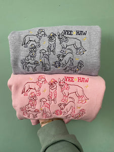 Yee Haw - Dogs Disco Cowgirl / Cowboy Sweatshirt for dog and cowgirl lovers