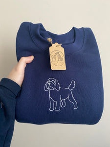 SILHOUETTE STYLE SWEATSHIRT - Various Breeds- Dogs Sweatshirt - Embroidered sweater for dog lovers