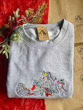 Load image into Gallery viewer, Christmas Chaos Embroidered Sweatshirt- Xmas Jumper for Dog Lovers
