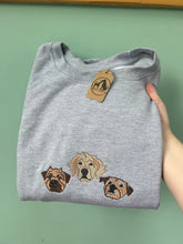 Load image into Gallery viewer, Custom Full Colour Pet Face Embroidered Sweatshirt
