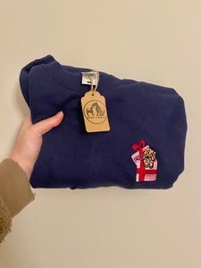 Puppy Present Sweatshirt - Navy L