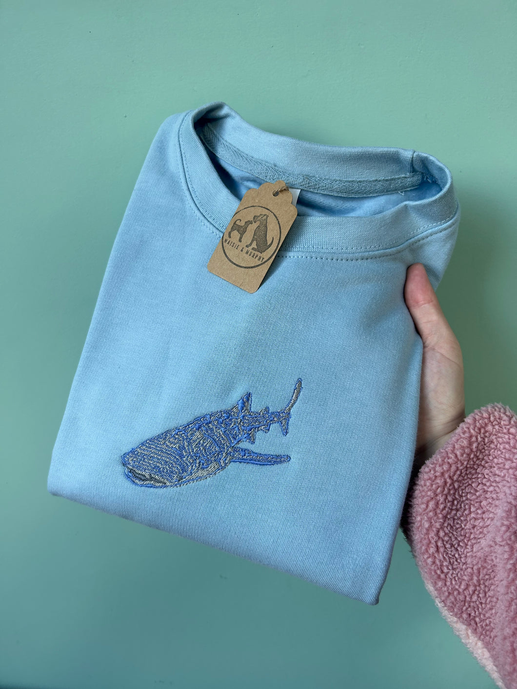 Whale Shark Embroidered Sweatshirt - Gifts for ocean lovers