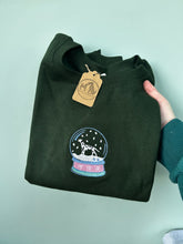 Load image into Gallery viewer, Snow Globe Dog Sweatshirt - various breeds- Embroidered winter sweater for dog lovers
