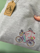 Load image into Gallery viewer, Cute Bicycle Dog Basket Sweatshirt - Embroidered sweater for dog lovers
